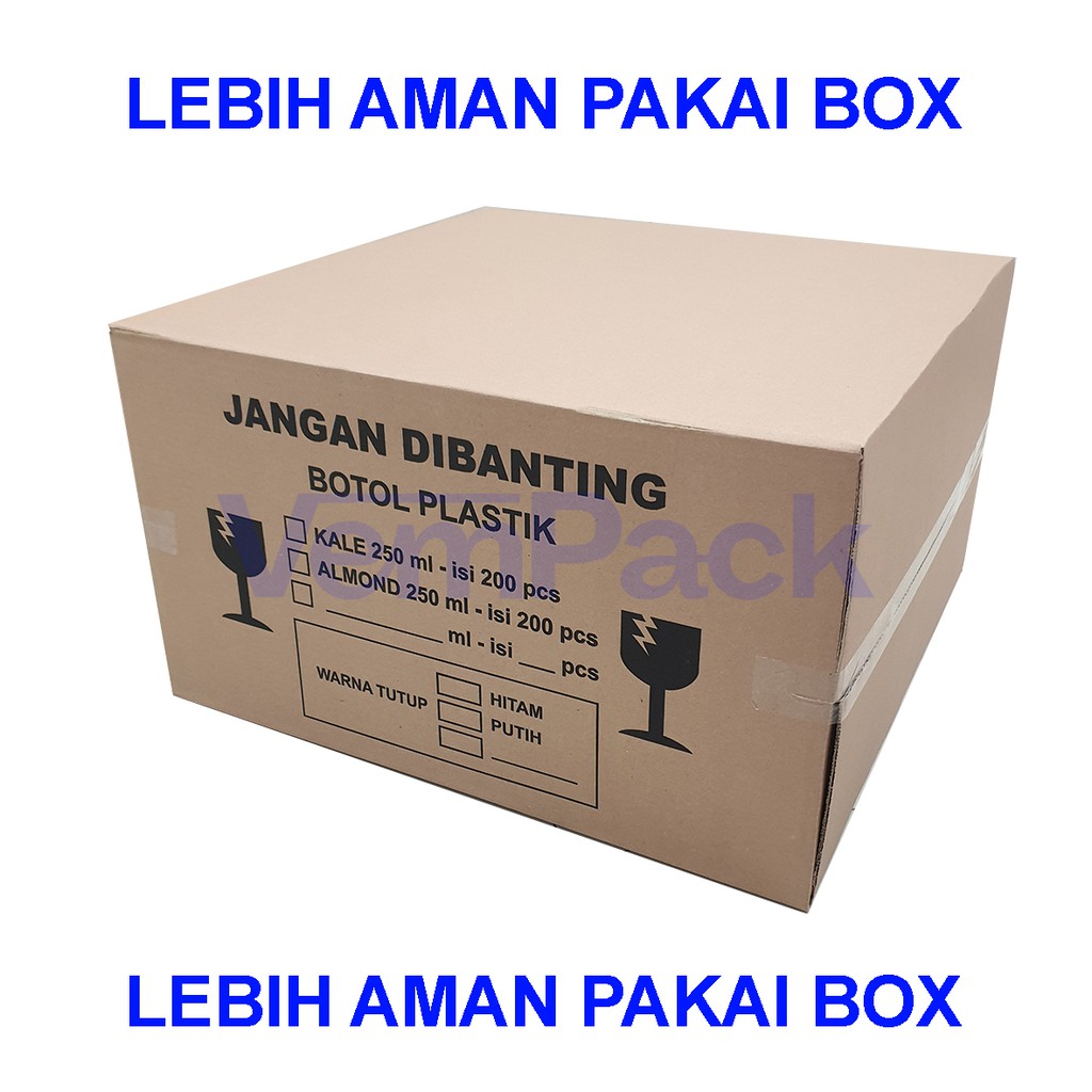 

Dus Kotak Box untuk Botol Minuman Jus Kale dan Almond 250 ml