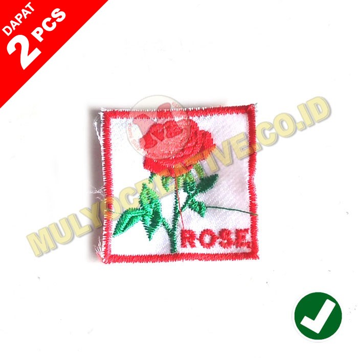 Bordir Bet Tanda Regu Pramuka Bunga Mawar Bordir Patch Regu Rose