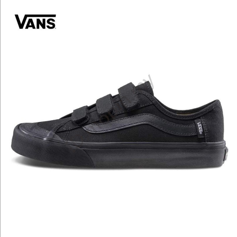 velcro black and white vans