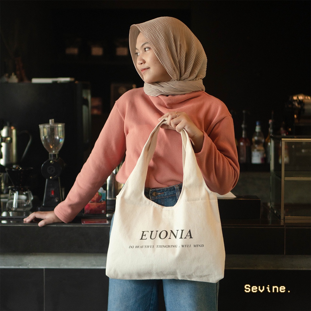 Sevine Tote Bag Kanvas Bonnie Tas Wanita Kuliah Fashion Laptop Totebag Quotes Aesthetic Vintage Series - CCW