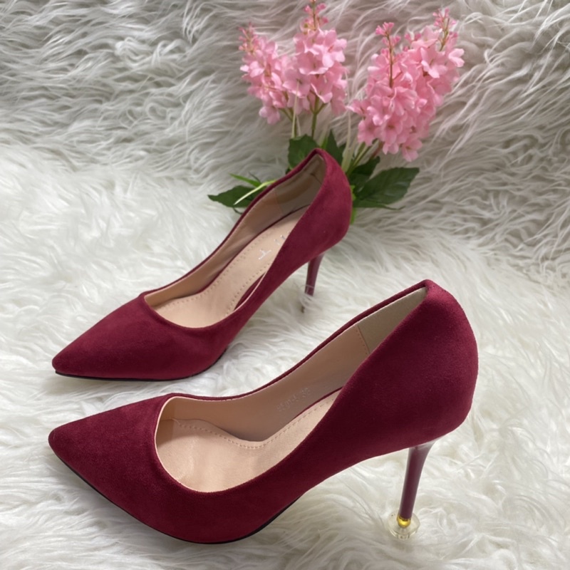 @gemilangshoes high heels TMT 9501 polos suede (restock best seller) sepatu tumit wanita import-3