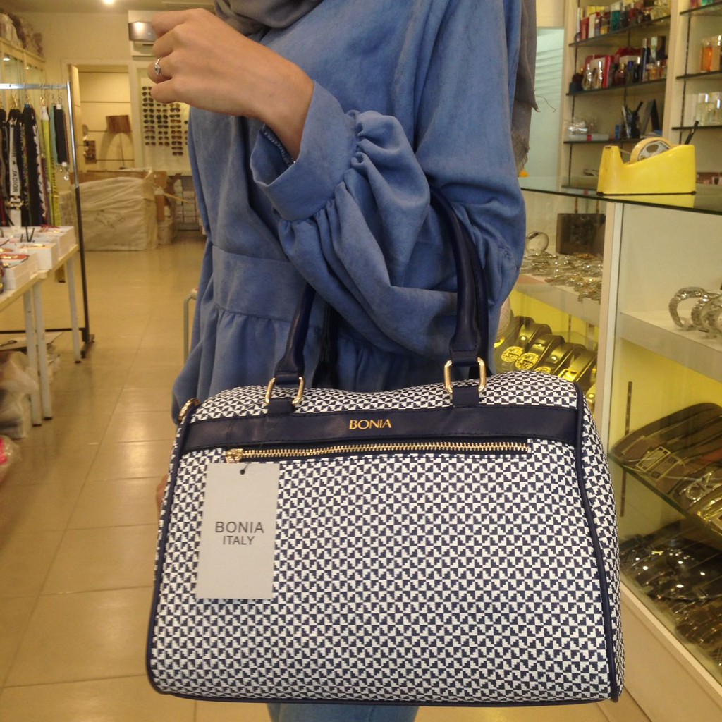 PROMO TAS IMPORT MURAH  TAS SELEMPANG BONIA SPEEDY ZIPPER CATUR BIRU SEMI PREMIUM 17002