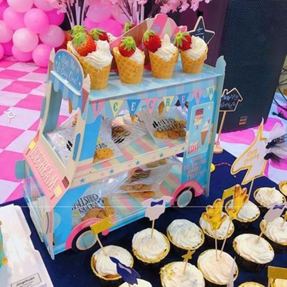 [Elegan] Cupcake Stand 3-Layer Kreatif Pesta Liburan DIY Perlengkapan Pesta Dekorasi Ulang Tahun