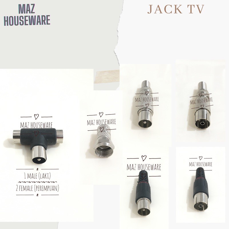 Jack tv / parabola / Cctv berbahan plastik & besi murah