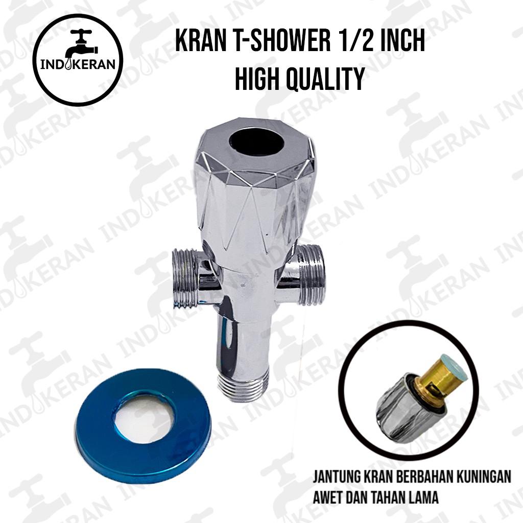 INDOKERAN - Kran T-Shower Chrome - 1/2 Inch - High Quality