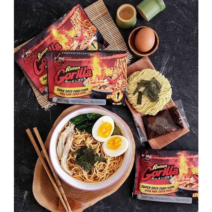 

Ramen Gorilla Kuah Level 1 120 Gr Pedas Level 1