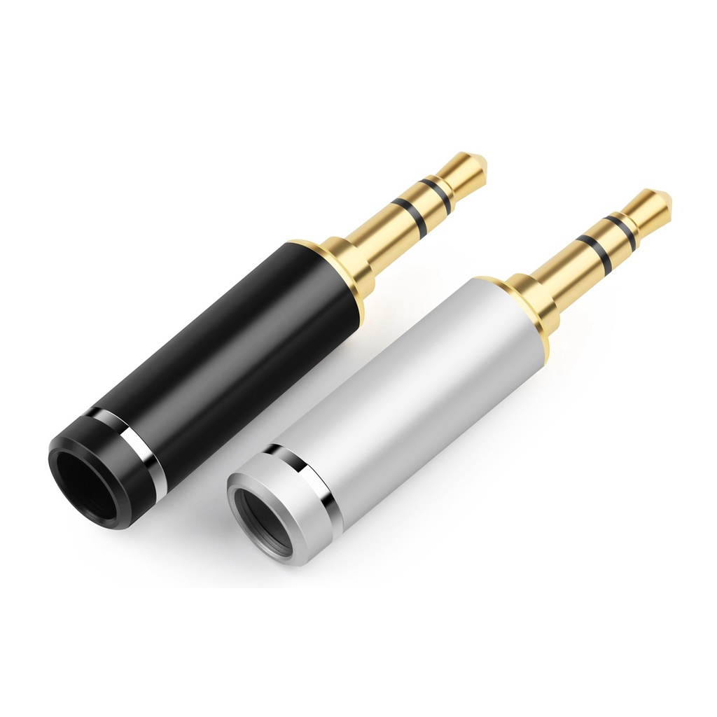 1pcs Jack Audio Stereo 3.5mm 3 Pole 4 Lapis Emas Bahan Tembaga Dengan Adapter Step Metal