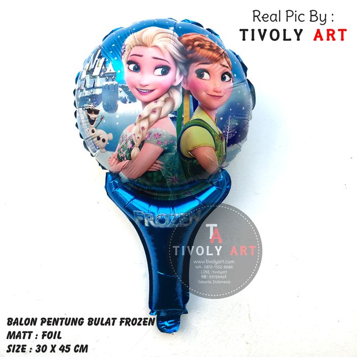 Balon Pentung Bulat Frozen / Balon Tongkat / Balon Karakter Termurah