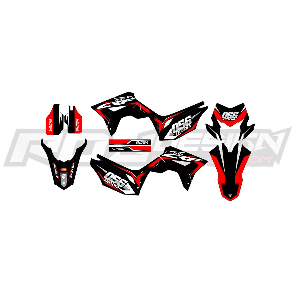 DECAL STICKER CRF 150 L (009) DEKAL STIKER MERAH HITAM