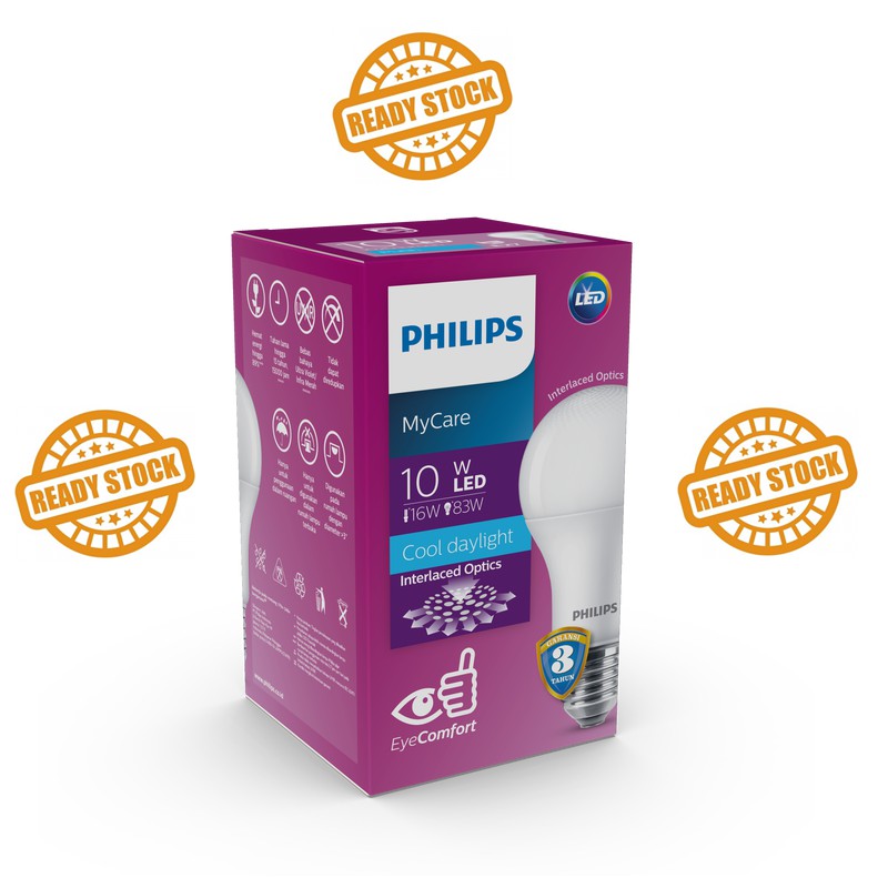 Lampu Philips LED MyCare 10 Watt Putih - Bohlam LED 10W 10Watt - Murah Original Bergaransi 10 W 10W