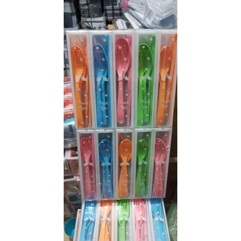 SENDOK GARPU SUMPIT SET PLASTIK / LOKAL KEMAS MIKA JUAL ECERAN / SOUVENIR SENDOK GARPU SUMPIT SET KE