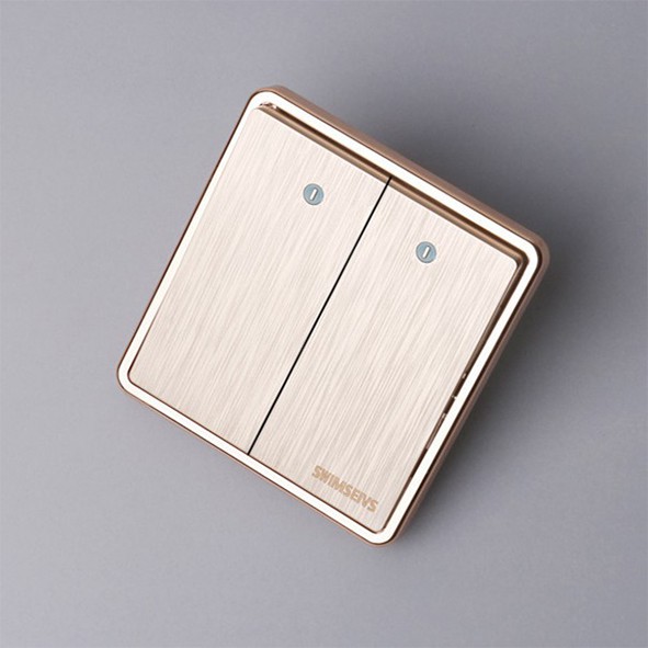 Saklar / Sakelar Lampu Emas Gold Brushed 1/2/3 Gang 1 Way Electrical Switch Stop Kontak USB