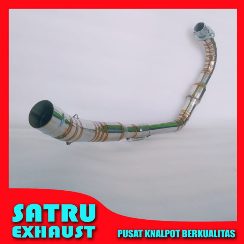 Pipa leheran knalpot Megapro primus gl pro max full cacing stainless