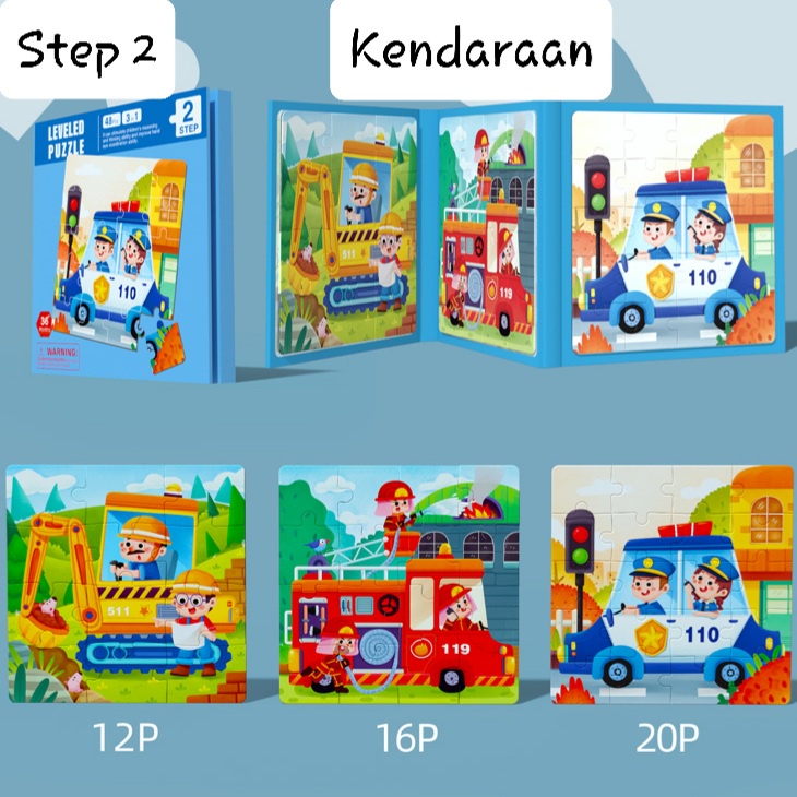 [JUALSEMUA18]Buku Puzzle Magnet 3 in 1 Dengan 5 Step Variasi / Booklet Magnetic Puzzle 3 in 1 / Leveled Puzzle 5 Step / Mainan Anak Puzzle Magnet