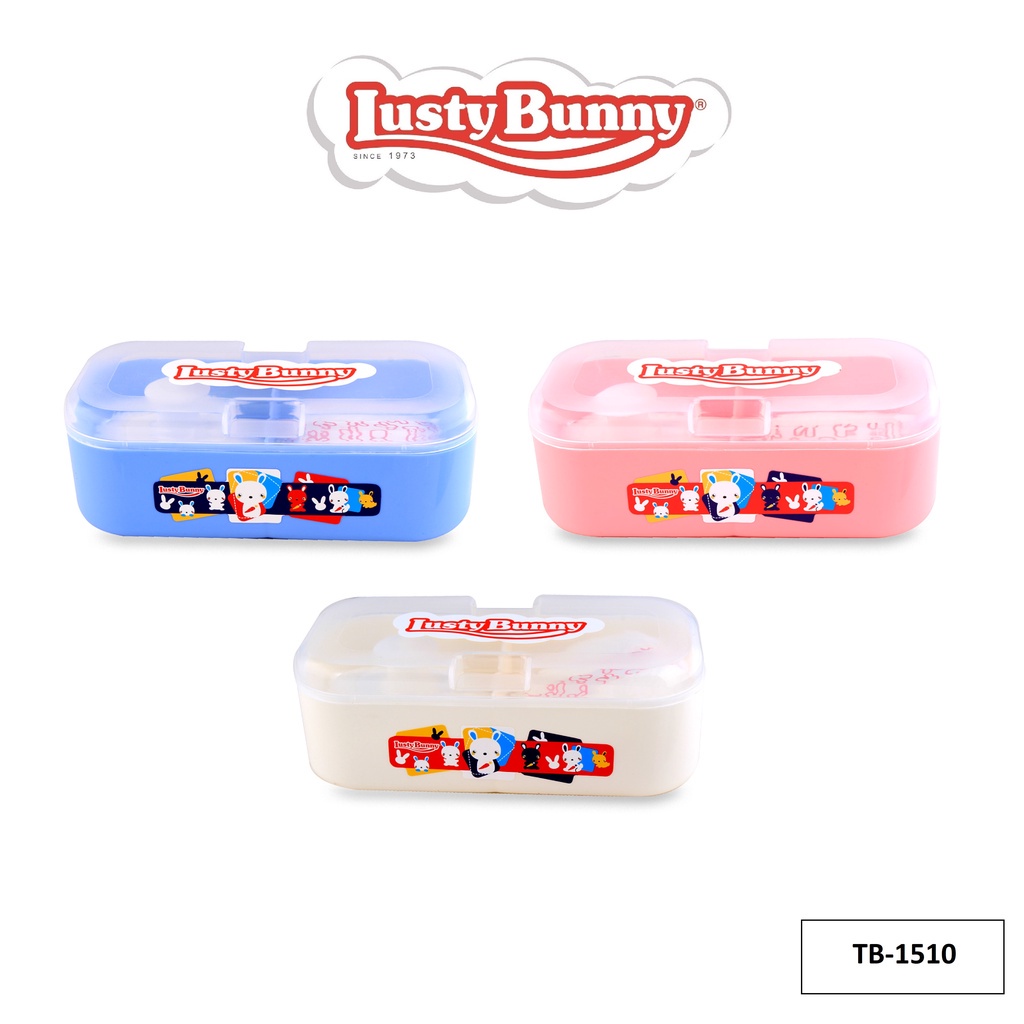 LUSTY BUNNY Baby Powder Case / Tempat Bedak Bayi Anti Pecah Double Isi 2 Puff