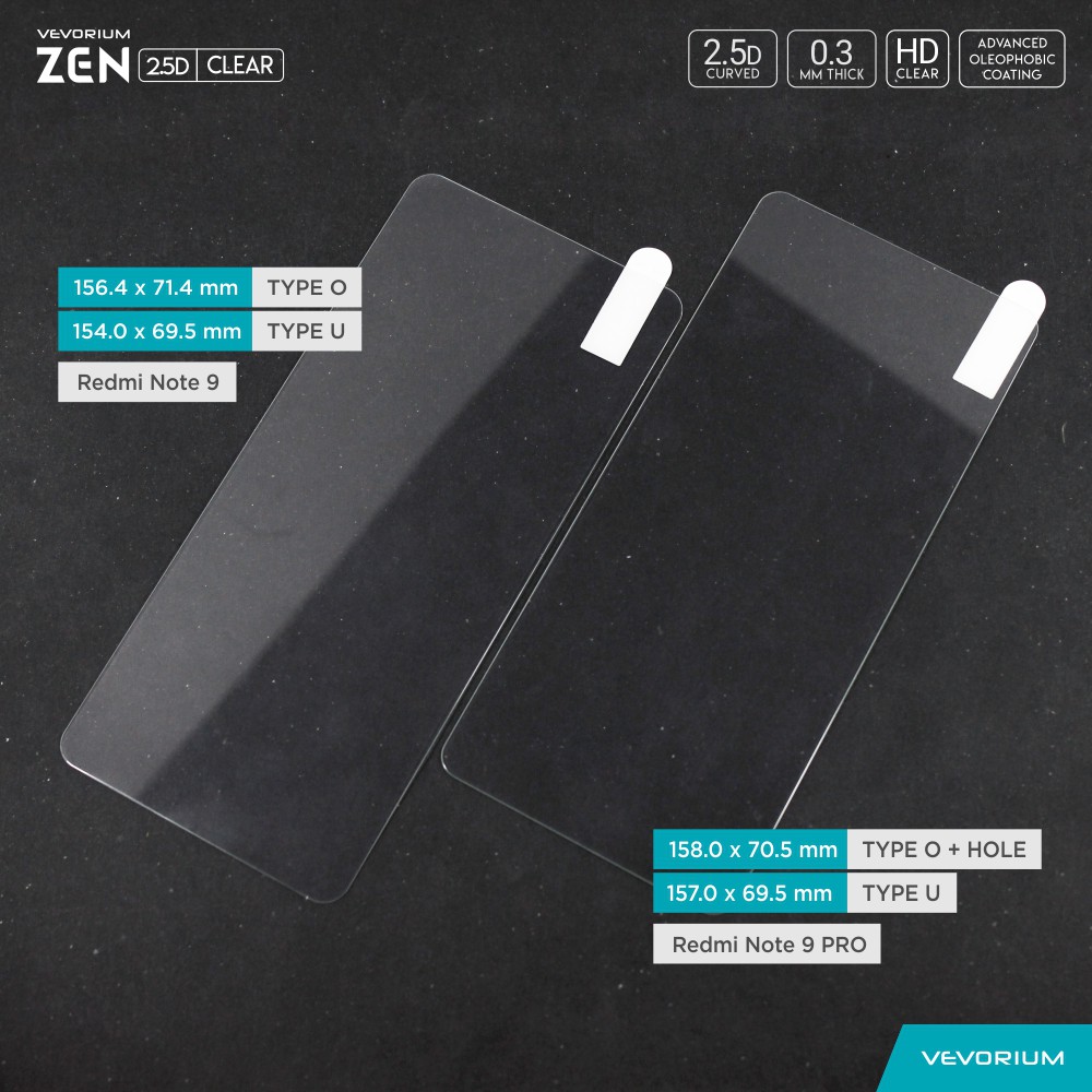 VEVORIUM ZEN 2.5D Clear Xiaomi Redmi Note 9 PRO Note 9 Tempered Glass Anti Gores Kaca Screen Guard