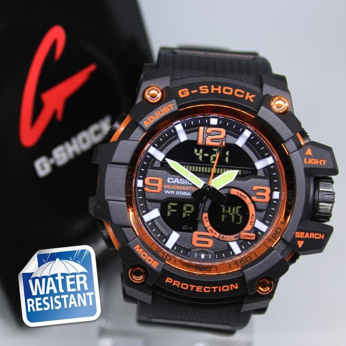 JAM TANGAN GS GG 1000 ANTI AIR BLACK LIST ORANGE