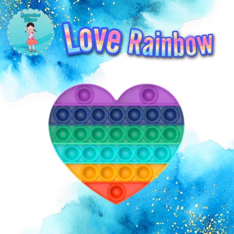 Ready Pop It Rainbow Murah/Fidget Pop It Rainbow Free Kelereng/Free Bonus-Love