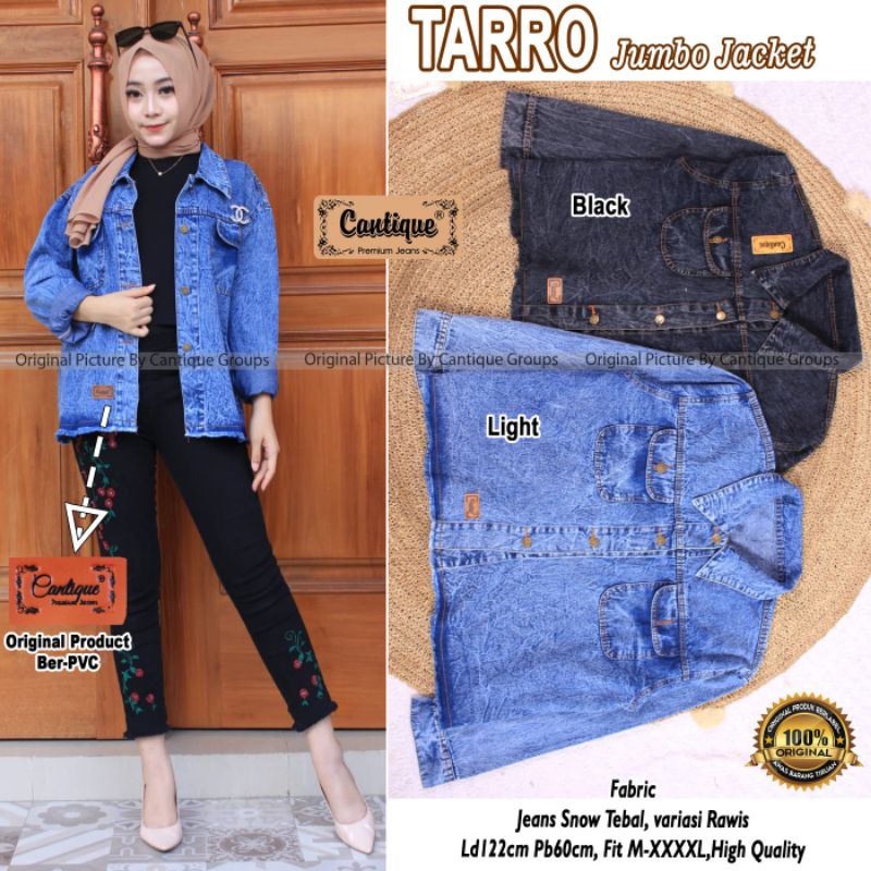 tarro jumbo jaket wanita bahan jeans by cantique