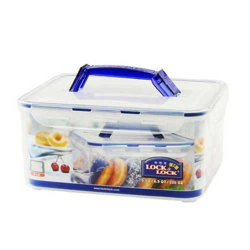 Lock N Lock HPL 883 Rectangular Tall With Handle Food Container 6.5L With Tray