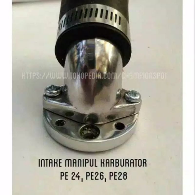 Manipol Manifol Manifold Intake Intek Leher Angsa Putar Miring Karbu PE 24 26 28 Motor Bebek &amp; Matic