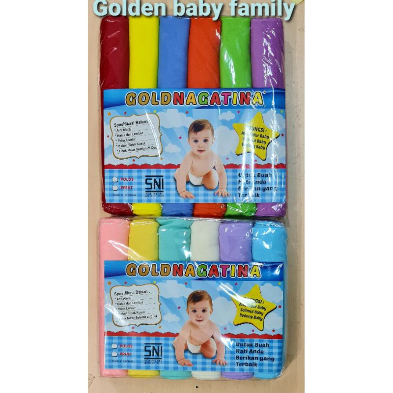 6 in 1 Bedong Polos Bayi Goldnagatina Rainbow Pelangi  uk 100x90