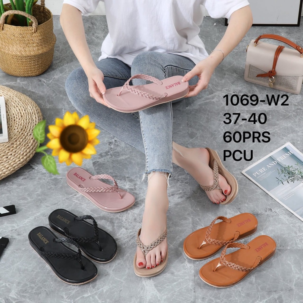 Sandal Karet Jelly Wedges Wanita import Model Terbaru Original Kekinian by AGUNG STYLE Balance 1069-W2