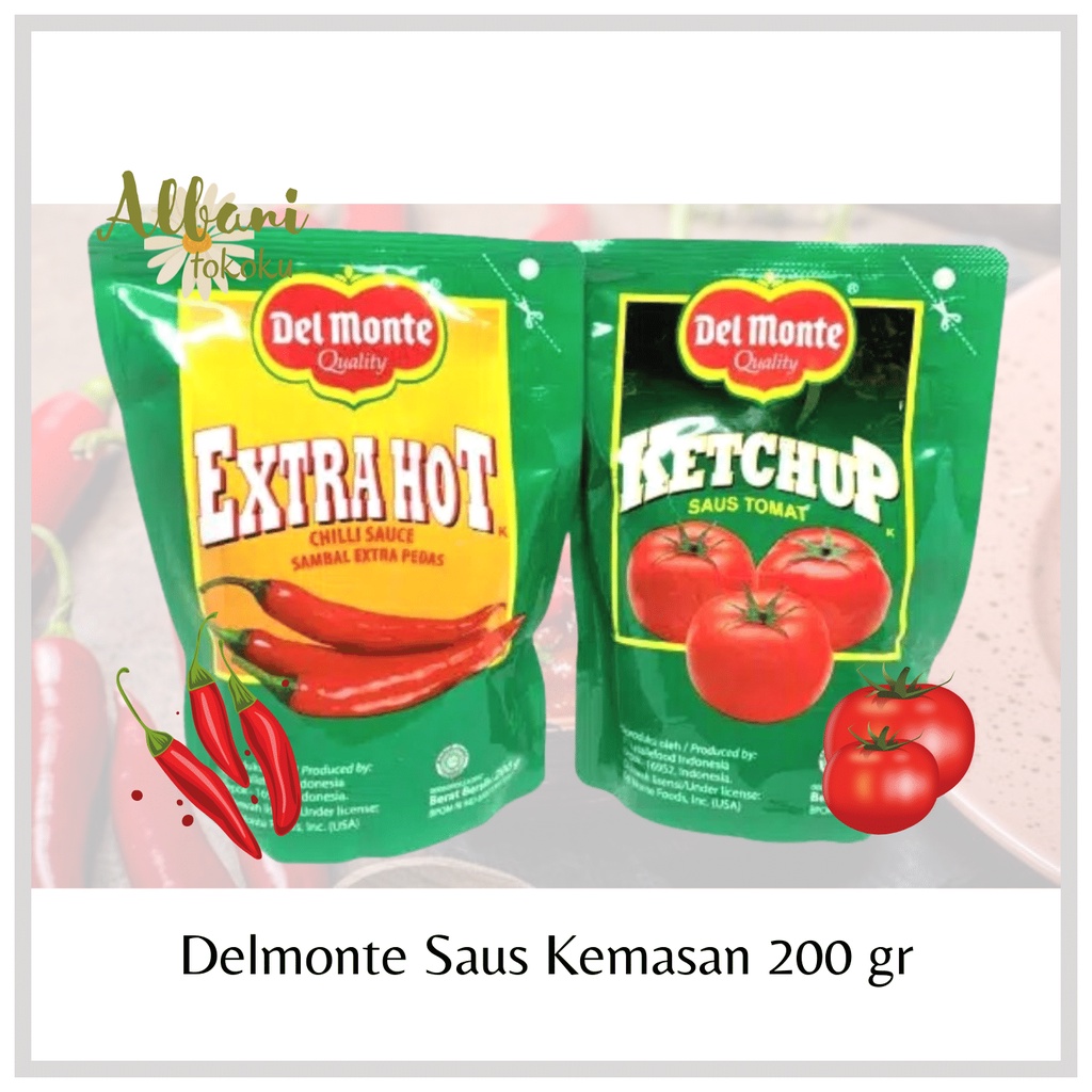 

❤️ Albani ❤️ Delmonte Saos Tomat dan Saos Sambal Kemasan Pouch 200 gr - Saus Pedas Berkualitas