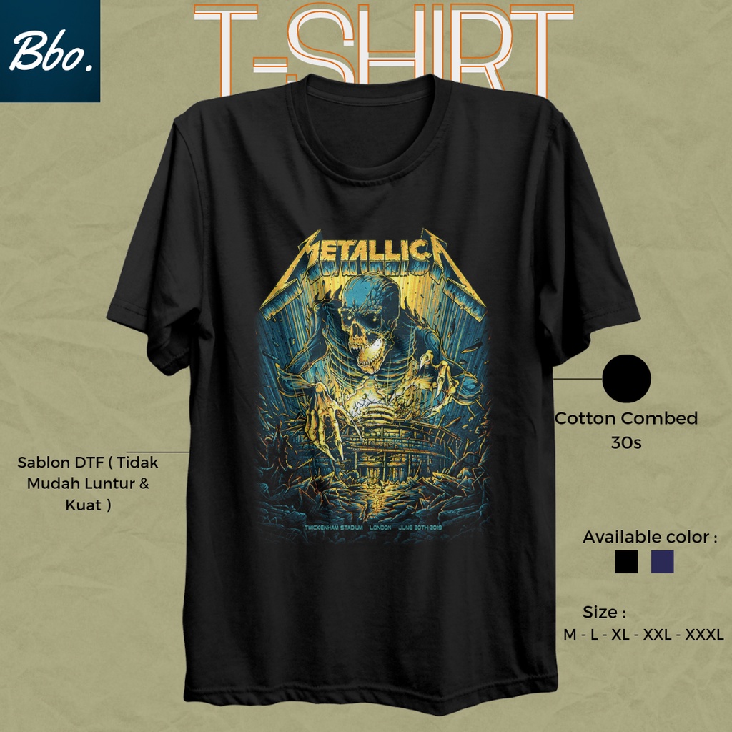 Baju Kaos Metallica T shirt Band Metal Original Vintage Pria Wanita Distro Lengan Pendek Premium Twi