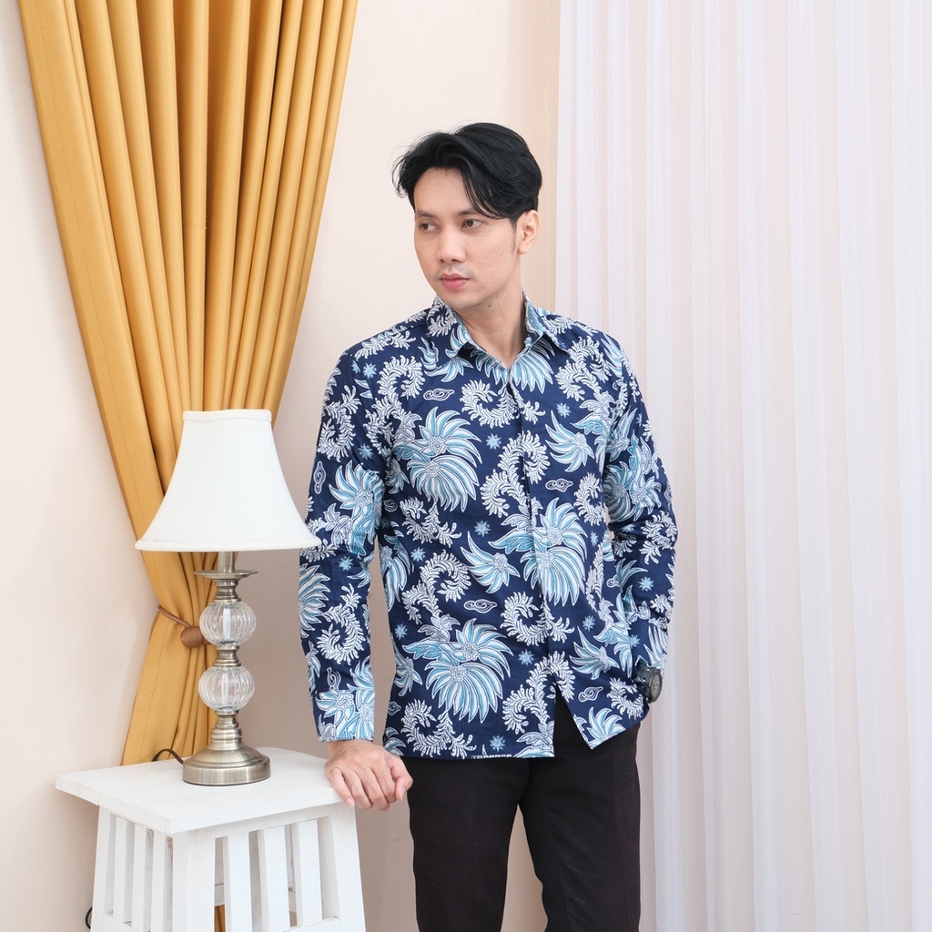 [LIMITED] KEMEJA BATIK PRIA PREMIUM LENGAN PANJANG SLIMFIT BATIK ALUNA PCW 069