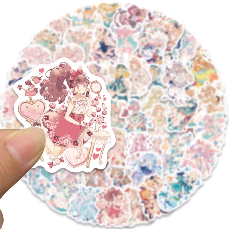 60pcs / set Stiker Decal Motif Graffiti Perempuan Tahan Air Untuk Dekorasi Laptop / Notebook / Skateboard