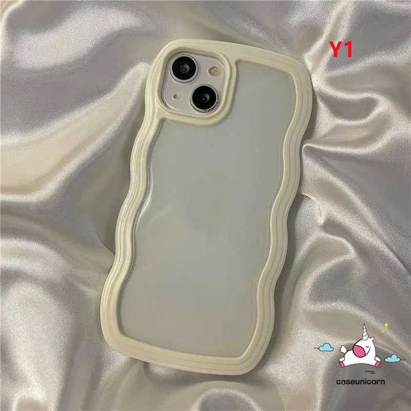 Casing Simple Wavy Edge Case Vivo Y36 Y15s Y02 Y35 Y02A Y16 Y15A Y20 Y21 Y12 Y15 Y11 Y12i Y20i Y20s G Y33s Y21s Y12s Y91C Y1S Y91 Y95 Y30 Y50 Y30i T1x Macaron Candy Color Soft Clear Case