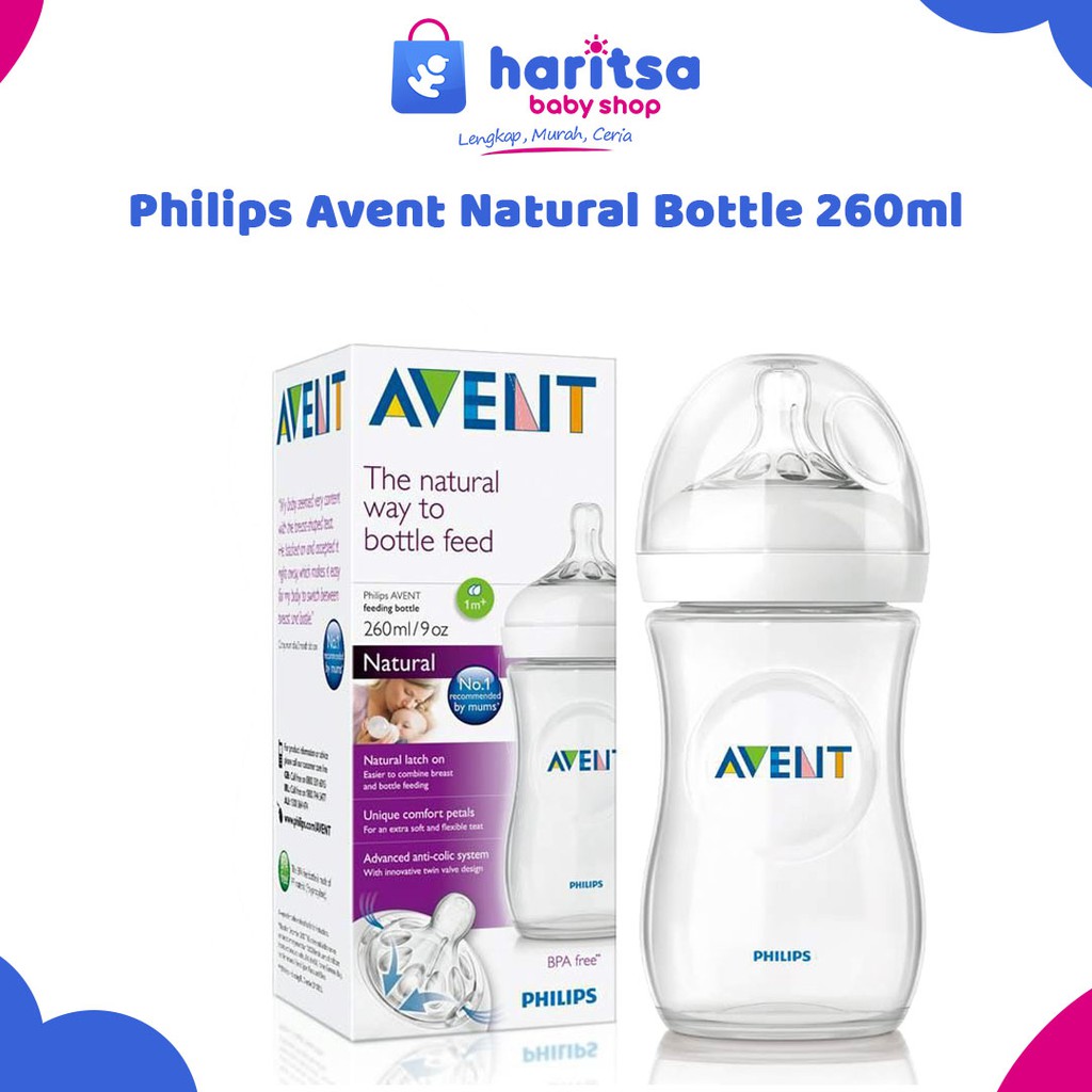 Philips Avent Botol Susu Natural Bottle Nipple 2 Lubang 260ml SCF693/13