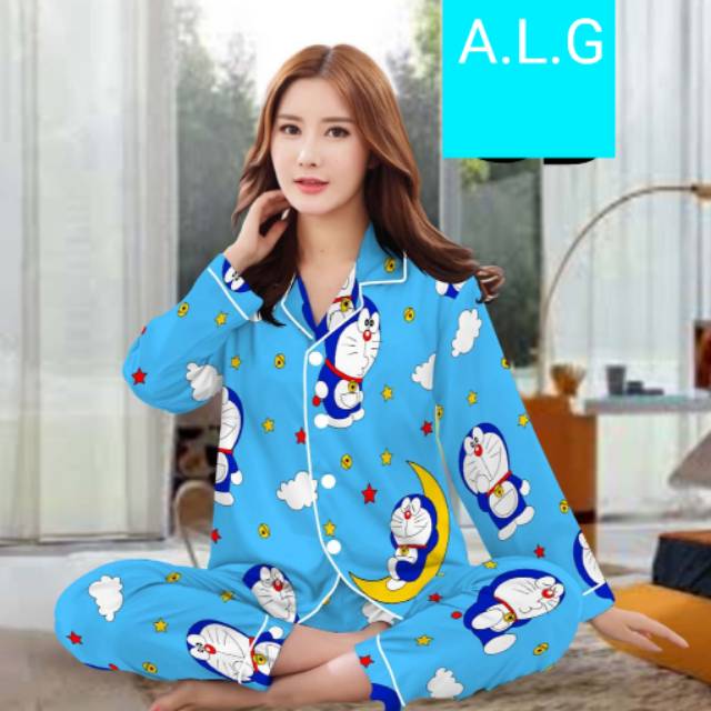 PIYAMA WANITA KATUN PP(CELANA PANJANG & LENGAN PANJANG)