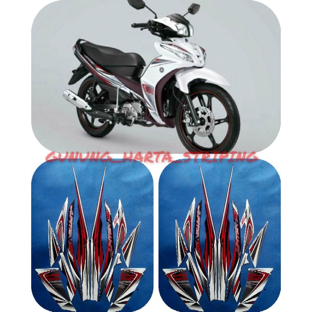 Stiker Striping Lis Les Body Motor Yamaha Jupiter Z1 2012 Full Set Motif Standar Original Warna Puti