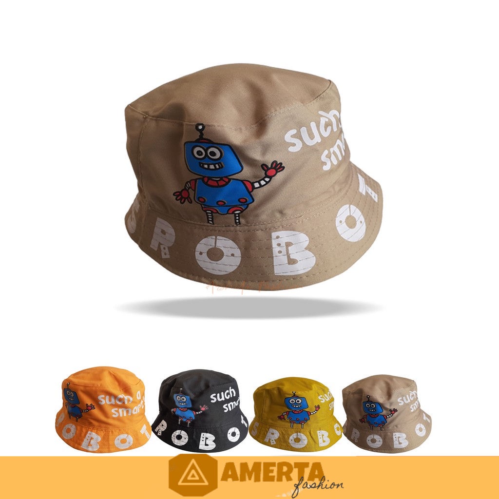 TOPI ANAK PEREMPUAN LAKI LAKI BASEBALL BUCKET HAT ANAK COWOK CEWEK KOREA LUCU 2 3 4 5 6 7 8 9 10 TAHUN FASHION 1 OOTD BUKET ANAK KECIL USIA BALITA AKSESORIS HARIAN SANTAI KADO ANAK COWO CEWE MURAH-Robot Coklat Muda