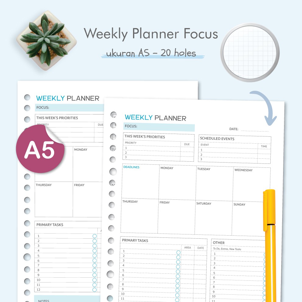 

A5 - A5C031 Weekly Planner Focus by bukuqu