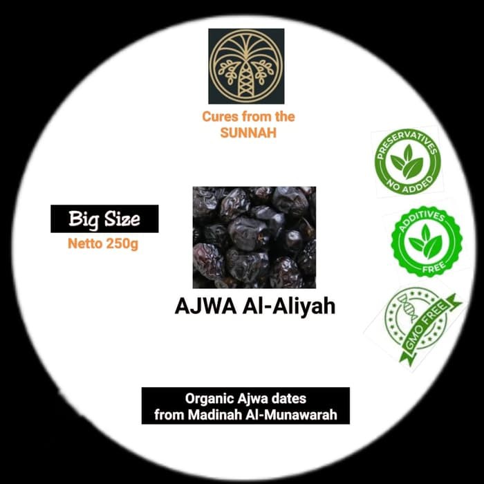 

250gr Kurma Nabi/Ajwa/Ajwah/Azwa Besar Asli Madinah