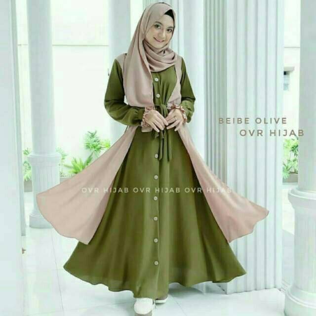 BEIBE OLIVE GAMIS PEREMPUAN GAMIS SET SYARI MAXI SURABAYA