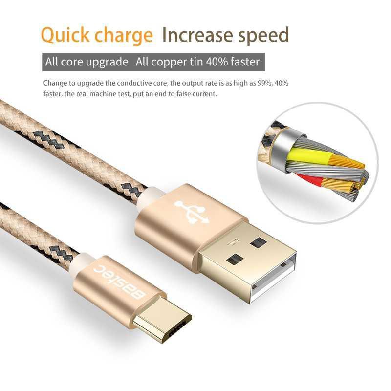 Bastec Kabel Charger Micro USB 1 Meter - Golden