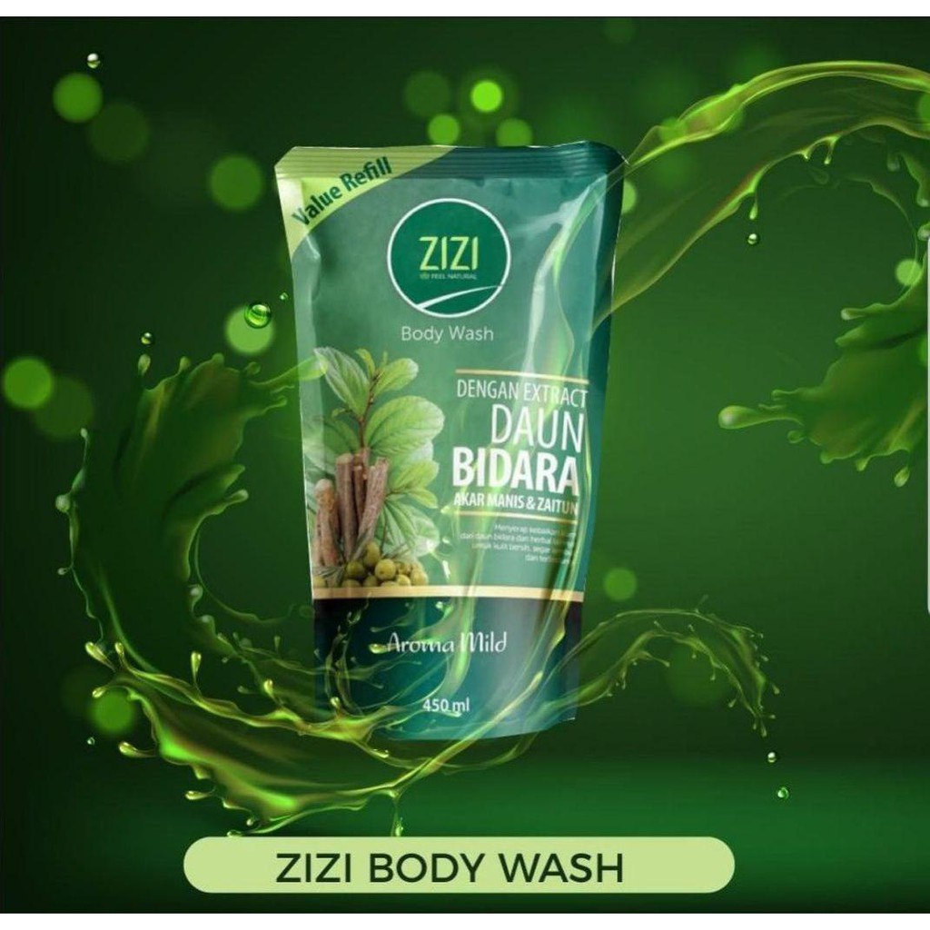Zizi Body Wash Refill 450ml Sabun Mandi Bidara Ekstrak Daun Bidara - 100ml