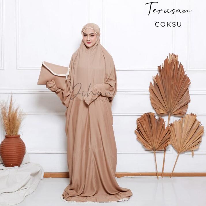 레 Mukena terusan rayon polos Jumbo  Tas Kekinian