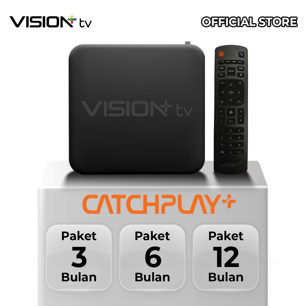 Vision+ TV Android Tv Box Bundling CATCHPLAY+ by MNC Play GRATIS TV NASIONAL SEUMUR HIDUP