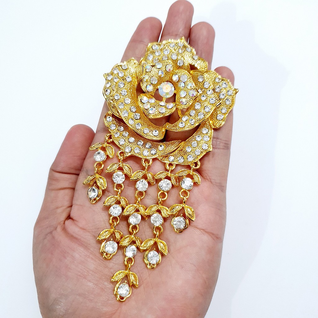 Bros Kebaya Flowie Satuan Aksesoris Modern/Bros Kekinian Motif Mawar-2