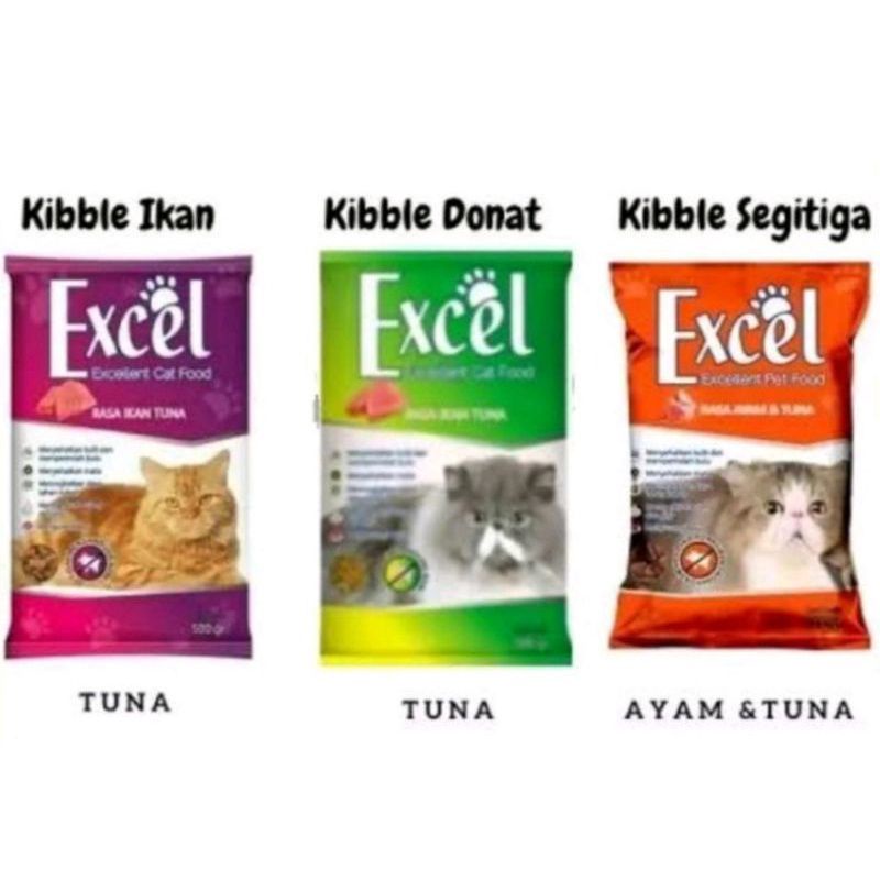 Makanan Kucing Excel Dry Food Excellent Pet Food 500gr 3 Macam Rasa Murah