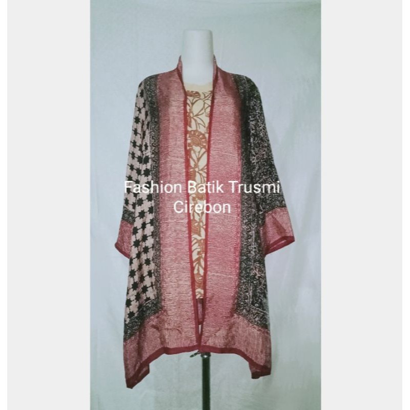 outer kimono atasan batik auter cardigan batik long cardi viscose murah