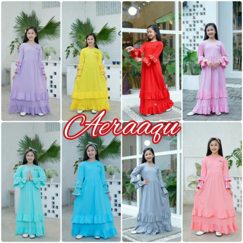 Aeraaqu Muslim longdress Gamis Anak Perempuan Remaja (10-18th)