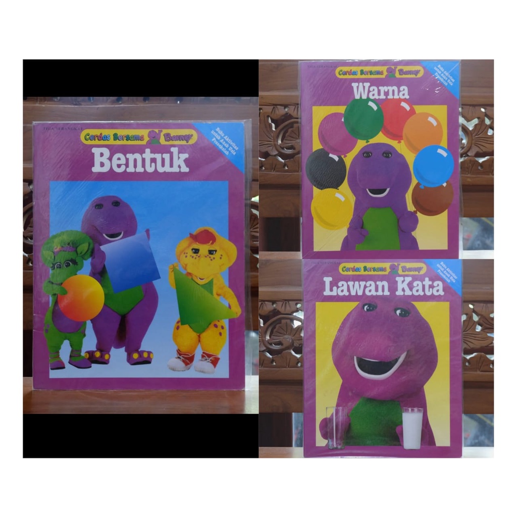 Buku Aktivitas Anak Cerdas Bersama Barney Lawan Kata untuk Anak usia Prasekolah PAUD