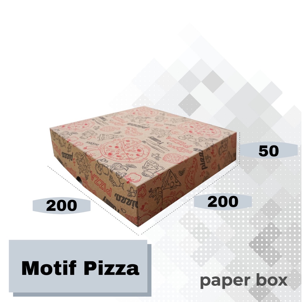 Paper Lunch Box (Box Kertas Makanan) 200 x 200 x 50 mm PE Pizza