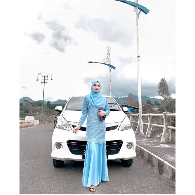 Gamis Kondangan Brokat Tile mutiara